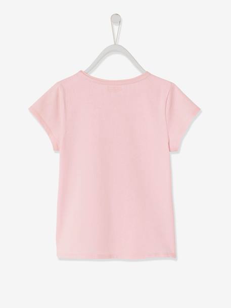 Meisjes-T-shirt Family team capsulecollectie vertbaudet en Studio Jonesie in biologisch katoen roze - vertbaudet enfant 