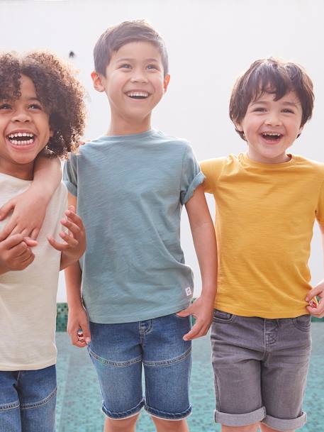 T-shirt garçon personnalisable manches courtes BLEU+corail+ocre+sauge+turquoise - vertbaudet enfant 