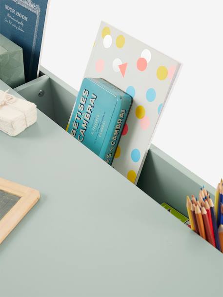 Bureau enfant LIGNE ARCHITEKT BLANC/BOIS CLAIR+vert - vertbaudet enfant 