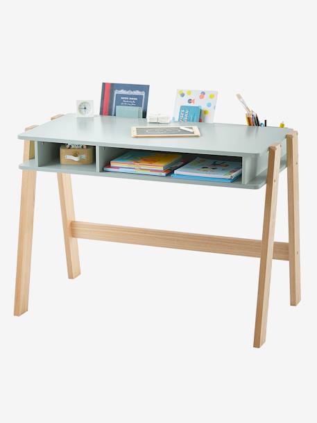 Bureau enfant LIGNE ARCHITEKT BLANC/BOIS CLAIR+vert - vertbaudet enfant 
