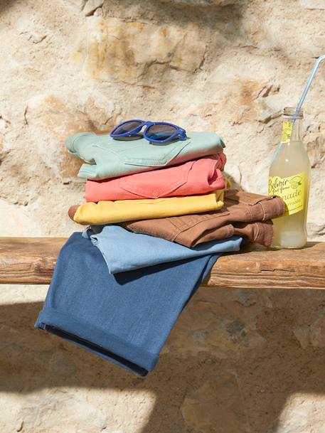 Bermuda couleur garçon en toile beige+corail+encre+VERT SAUGE - vertbaudet enfant 