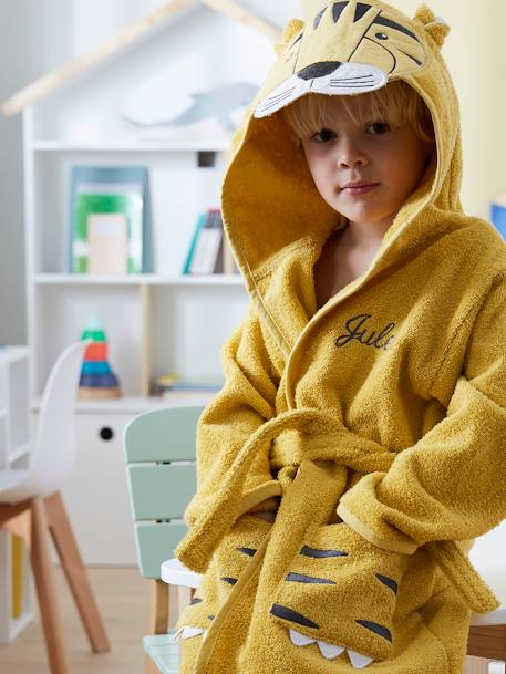 Peignoir de bain enfant Tigre ocre - vertbaudet enfant 