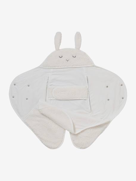 Plaid chancelière bébé en peluche, doublé jersey ivoire+ourson - vertbaudet enfant 