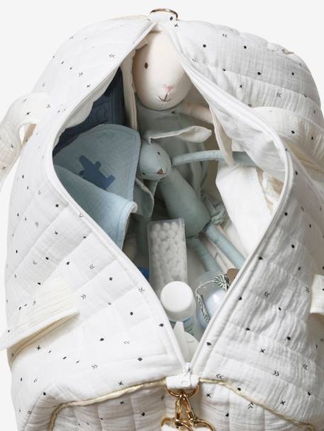 Sac à langer Baby Roll en gaze de coton eau de rose+ivoire imprimé - vertbaudet enfant 