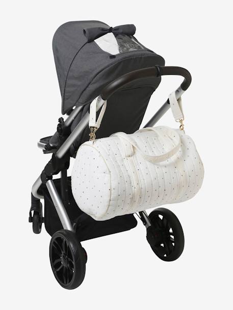 Sac à langer Baby Roll en gaze de coton eau de rose+ivoire imprimé - vertbaudet enfant 