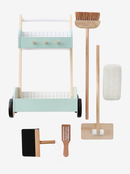 Chariot de ménage en bois FSC® vert - vertbaudet enfant 