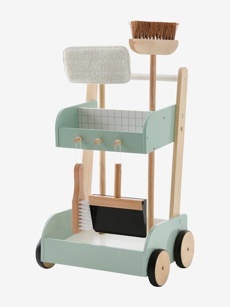 Chariot de ménage en bois FSC® vert - vertbaudet enfant 