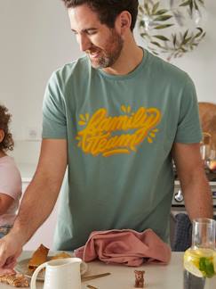 Zwangerschapskleding-Heren-T-shirt Family team capsulecollectie vertbaudet en Studio Jonesie in biologisch katoen
