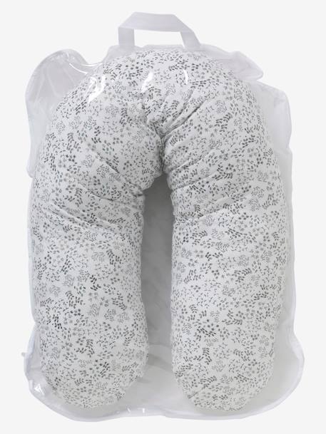 Borstvoedingskussen + beschermhoes Bio Collection Donkerblauw/sterren+ivoorwitte plantaarige bedrukk+meerkleurig+wit, bedrukt - vertbaudet enfant 