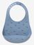 Bavoir avec récupérateur en silicone blanc terrazzo+bleu jean+vieux rose - vertbaudet enfant 