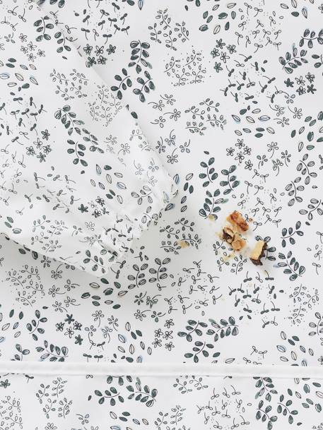 Bavoir tablier manches longues écru+imprimé végétal+multicolore+renard - vertbaudet enfant 