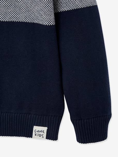 Oeko-Tex® cross-over jongenstrui met fantasievol kleurblokeffect Hazelnoot+inkt - vertbaudet enfant 