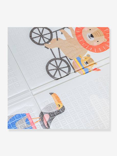 Tapis Mousse - BEIGE CLAIR UNI AVEC DECOR+GRIS CLAIR UNI AVEC DECOR - vertbaudet enfant 