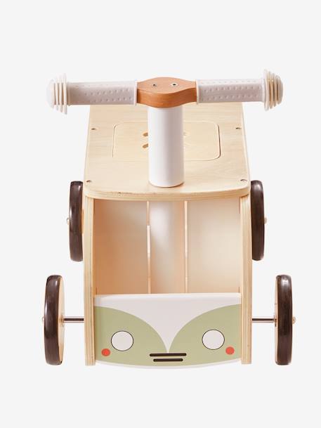 Porteur bus à doudous HANOÏ en bois FSC® BLANC MOYEN UNI AVEC DECOR - vertbaudet enfant 