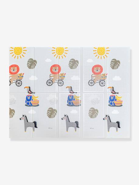 Tapis Mousse - BEIGE CLAIR UNI AVEC DECOR+GRIS CLAIR UNI AVEC DECOR - vertbaudet enfant 