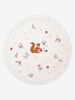 Linge de maison et décoration-Décoration-Tapis rond écureuil à pompons Princesse Nature