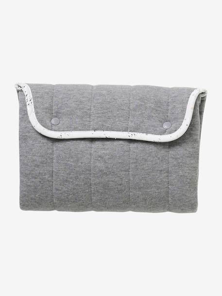 Tapis à langer de voyage gris chiné+MARINE IMPRIME - vertbaudet enfant 