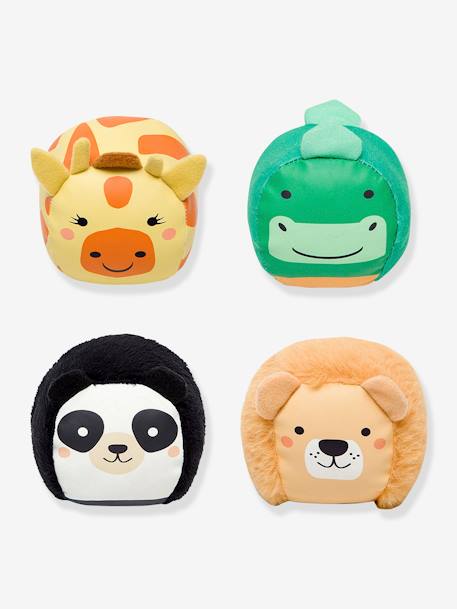 Les Dooballs - Set de 4 Balles doudous - MULTICOLORE+MULTICOLORE+vert - vertbaudet enfant 