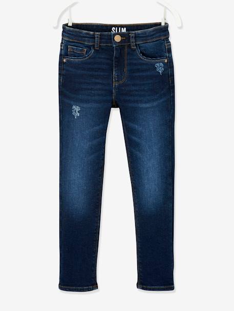 Fille-Jean-Jean slim MorphologiK fille tour de hanches FIN avec usures