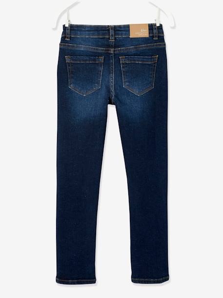 Jean slim MorphologiK fille tour de hanches FIN avec usures Brut - vertbaudet enfant 