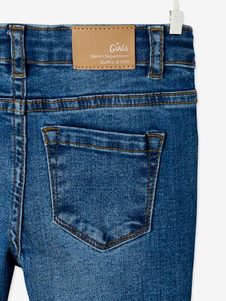 Jean slim MorphologiK fille tour de hanches LARGE avec usures BLEU FONCE DELAVE+denim black+DENIM GREY - vertbaudet enfant 