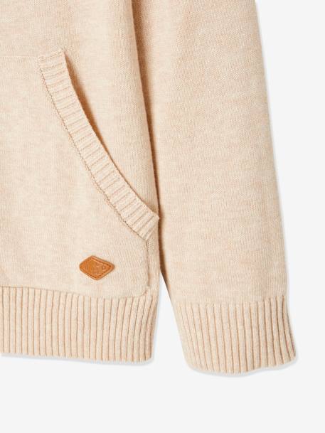 Gilet zippé col montant personnalisable garçon Bleu chiné+Ecru chiné - BROSS B 0294+vert chiné - vertbaudet enfant 