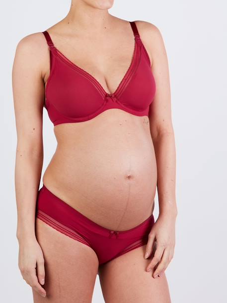 Zwangerschaps- en borstvoedingsbeha Milk CACHE COEUR met beugels BLUSH+BORDEAUXROOD+ZWART - vertbaudet enfant 