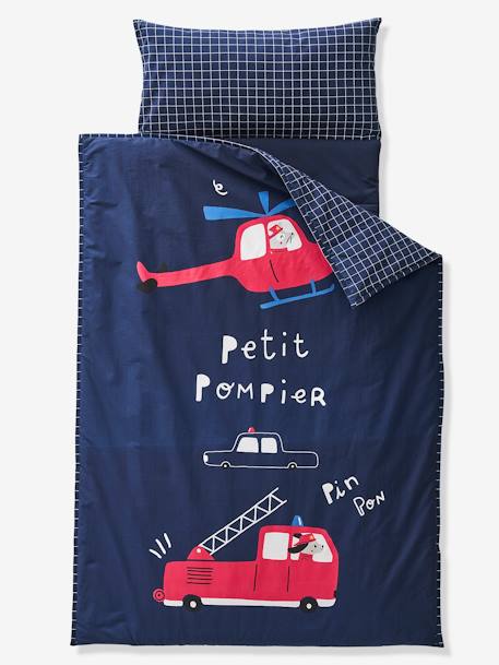 Personaliseerbare slaapset MINILI® BRANDWEER marineblauw - vertbaudet enfant 