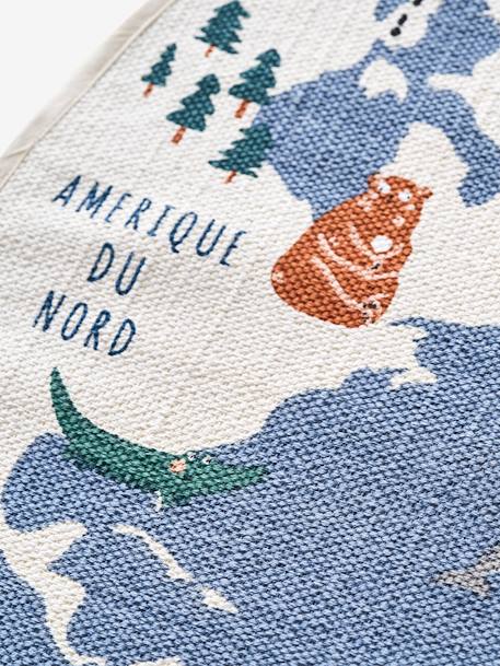 Rond tapijt Wereldkaart blauw/meerkleurig - vertbaudet enfant 