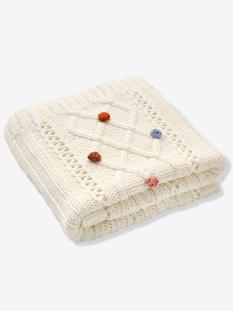 Couverture tricot HAPPY BOHÈME écru - vertbaudet enfant 