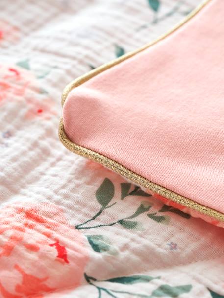 Babydeken/gewatteerde vloermat in jersey/katoengaas EAU DE ROSE roze - vertbaudet enfant 