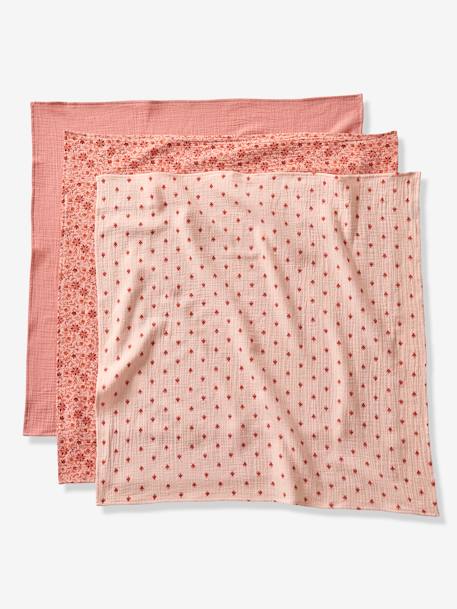 Lot de 3 langes en gaze de coton HAPPY BOHÈME rose - vertbaudet enfant 