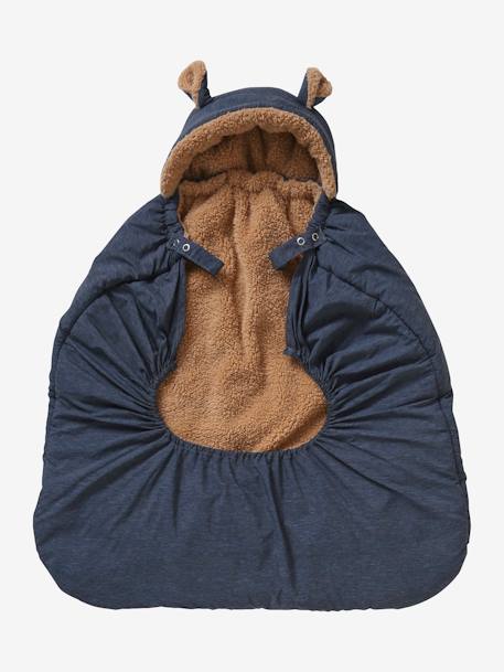 Protège porte-bébé doudoune encre+gris - vertbaudet enfant 