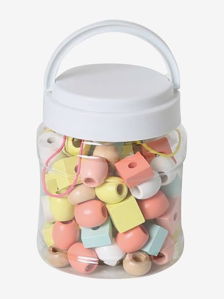 Baril de grosses perles en bois FSC® multicolore+multicolore - vertbaudet enfant 
