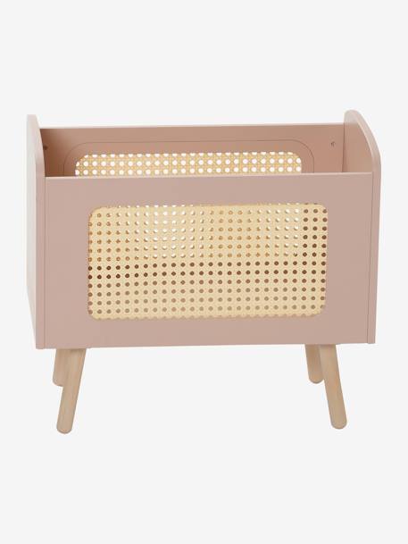 Lit poupon en bois FSC® et cannage POÉSIE blanc+multicolore - vertbaudet enfant 