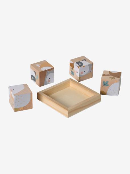 Enchanted Forest 4-kubus puzzel gemaakt van FSC® hout meerkleurig - vertbaudet enfant 
