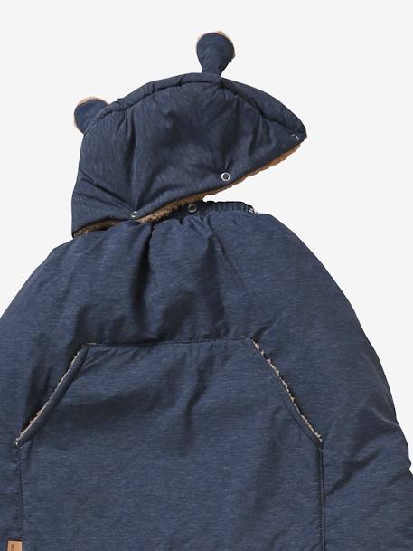 Protège porte-bébé doudoune encre+gris - vertbaudet enfant 
