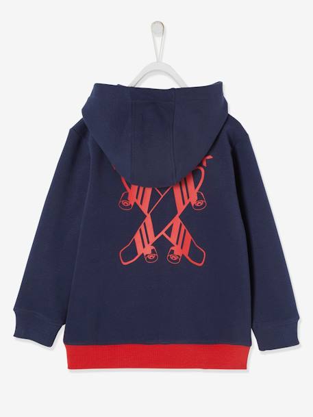 Color-block sweatshirt met rits jongen patroon op de rug Rood - vertbaudet enfant 