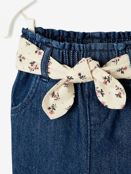 Jean paperbag avec ceinture bébé denim brut+denim stone - vertbaudet enfant 