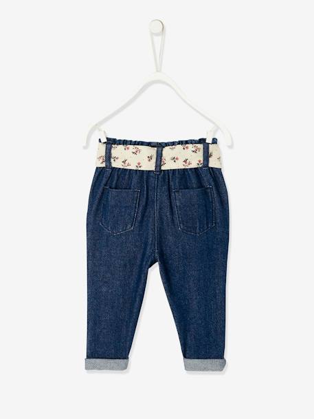 Jean paperbag avec ceinture bébé denim brut+denim stone - vertbaudet enfant 
