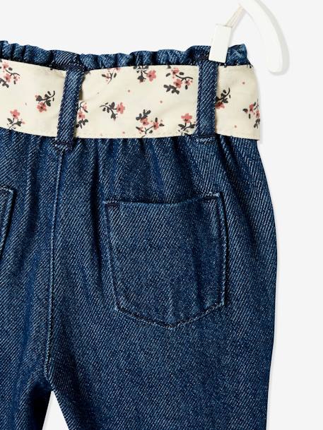 Jean paperbag avec ceinture bébé denim brut+denim stone - vertbaudet enfant 