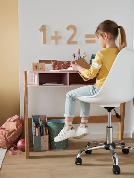 Chaise de bureau enfant à roulettes Blanc+Bleu+bleu marine+FRAMBOISE+GRIS+moutarde+ROSE+violet - vertbaudet enfant 