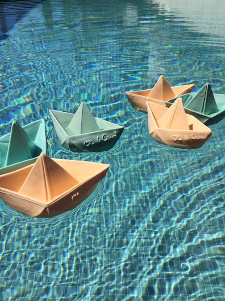Jouet de bain Bateau Origami - MENTHE+NUDE+VANILLE - vertbaudet enfant 