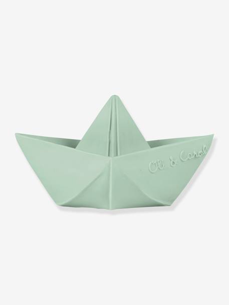 affiche décoration murale bateau origami vert