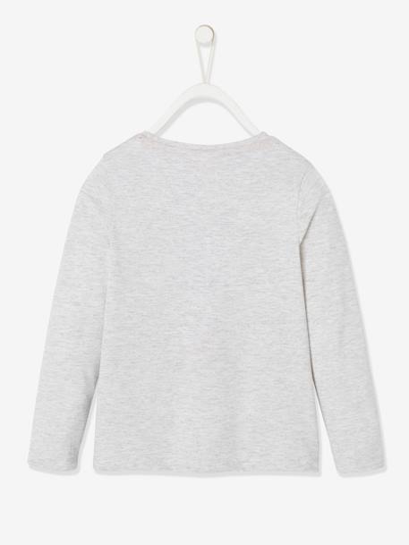 T-shirt manches longues Miraculous fille GRIS CHINE AVEC ANIME - vertbaudet enfant 