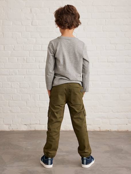 Pantalon garçon battle facile à enfiler anthracite+bleu glacier+kaki foncé+taupe - vertbaudet enfant 
