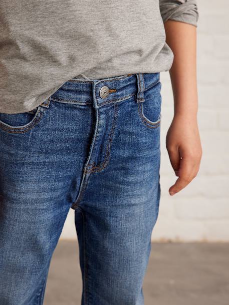 Jongensjeans met losse pasvorm en laag kruis stone - vertbaudet enfant 