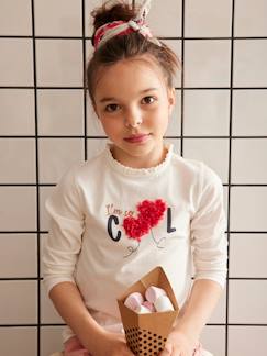 T-shirt motif fantaisie en relief fille  - vertbaudet enfant