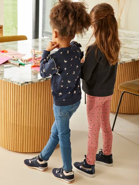 Jean slim MorphologiK fille tour de hanches LARGE avec usures BLEU FONCE DELAVE+denim black+DENIM GREY - vertbaudet enfant 