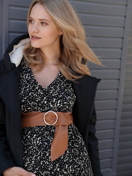 Ceinture maternité en cuir camel - vertbaudet enfant 